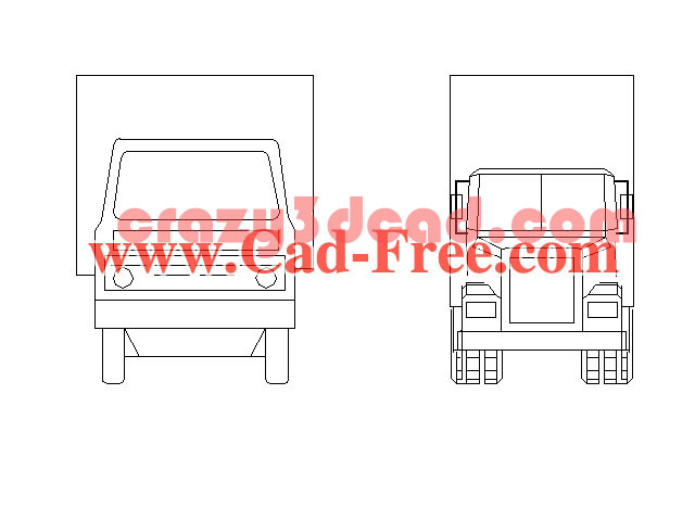 Two large trucks CAD elevation